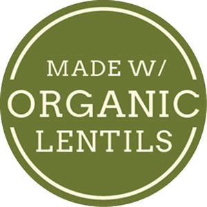 Made with organic lentils