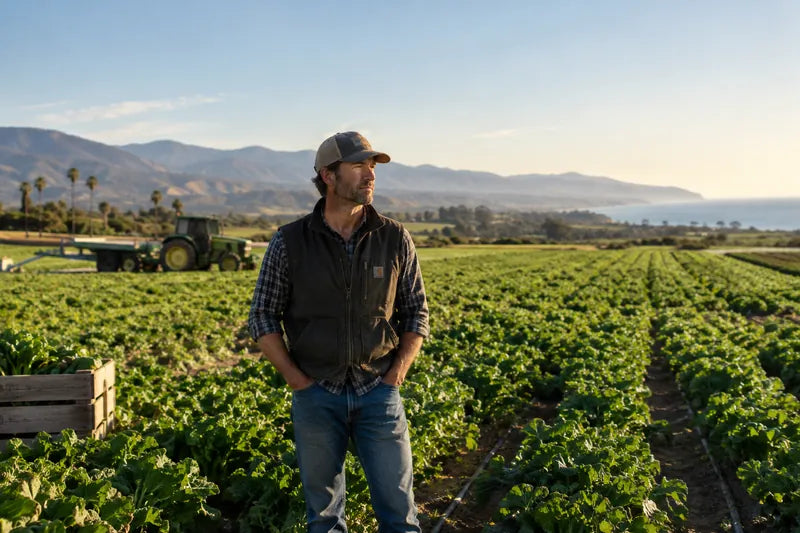 Bruce, a lentil grower in Washington, US, in the field