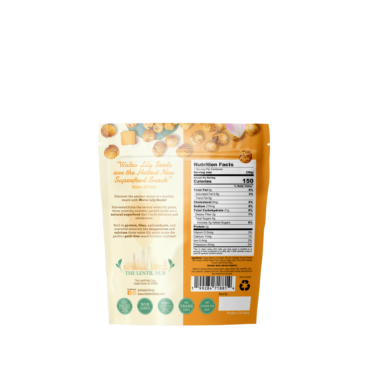 Popped Water Lily Seeds - Cheddar Cheese