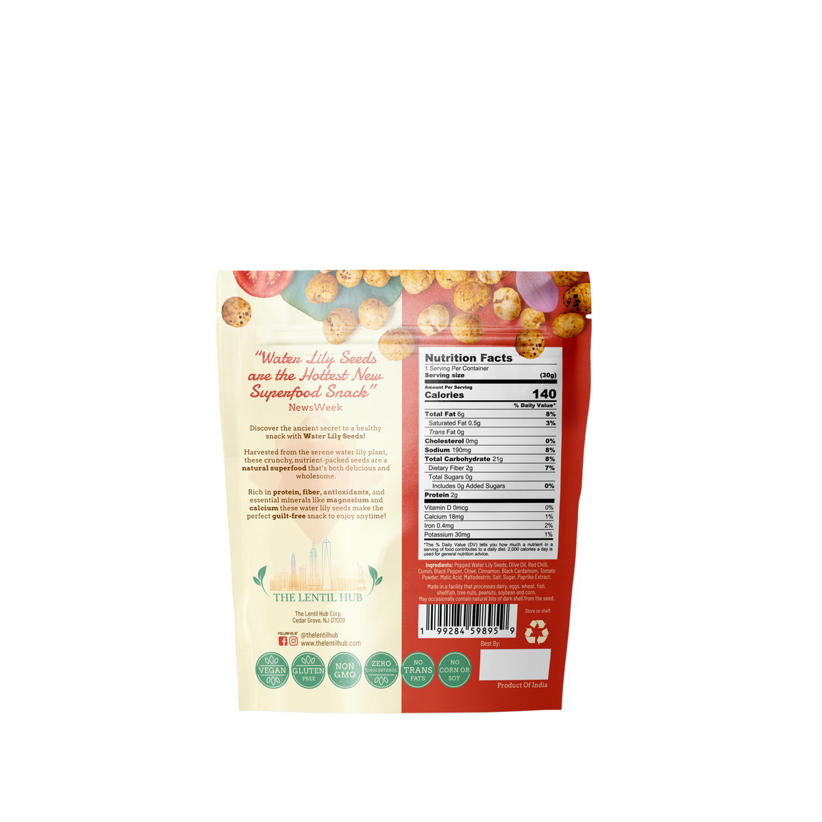 Popped Water Lily Seeds - Tangy Tomato