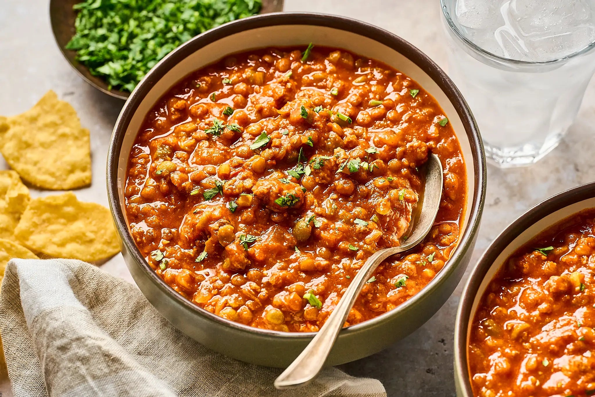 A serving of Meadow Mix chili with chicken